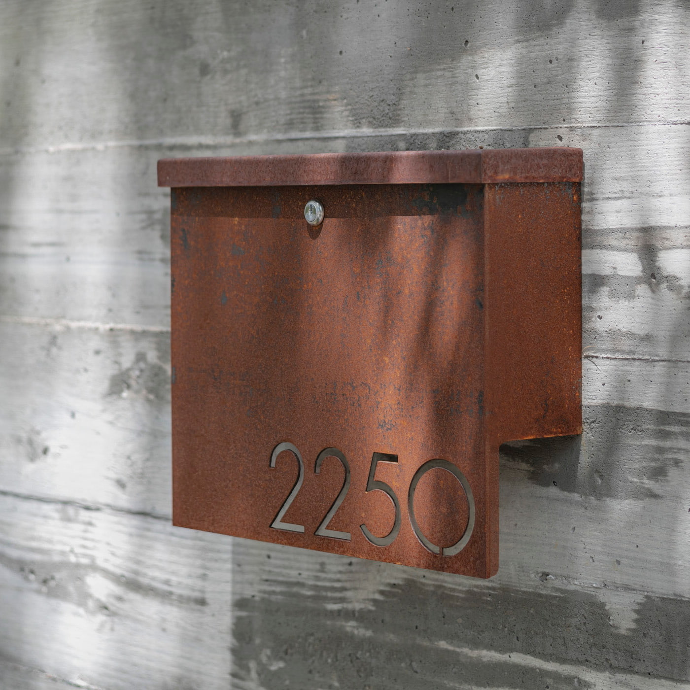 Gibson Gray Large Raw Steel Wall Mount Mailbox | Modern w/Locking