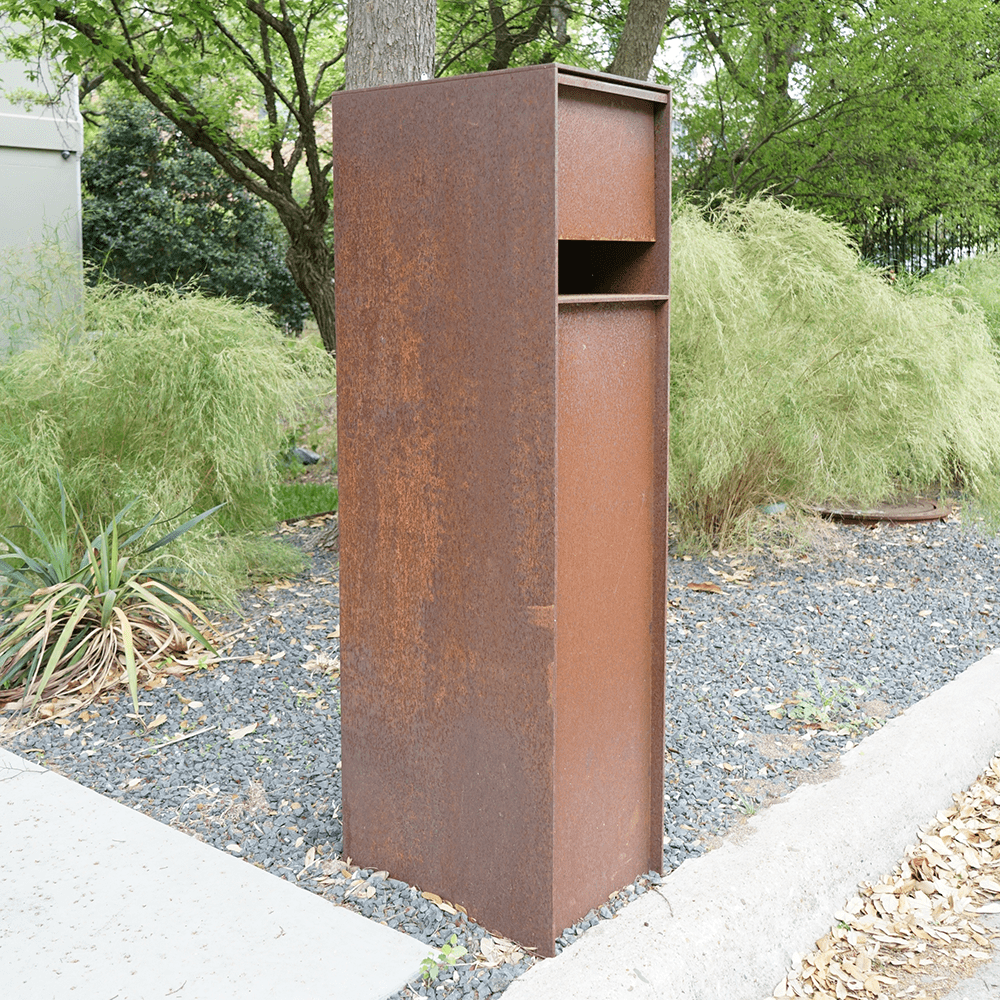 Bold MFG & Supply Mailbox 12in x 18in / Non-Locking / Raw Steel Flag Overland ALL Steel Mailbox