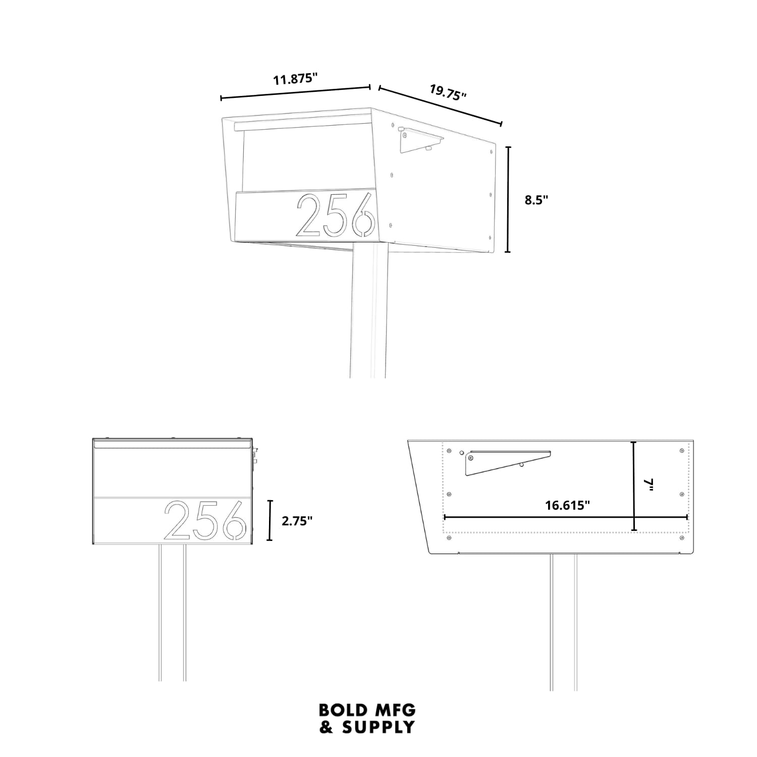 Bold MFG & Supply Mailbox Dexter XL Mailbox