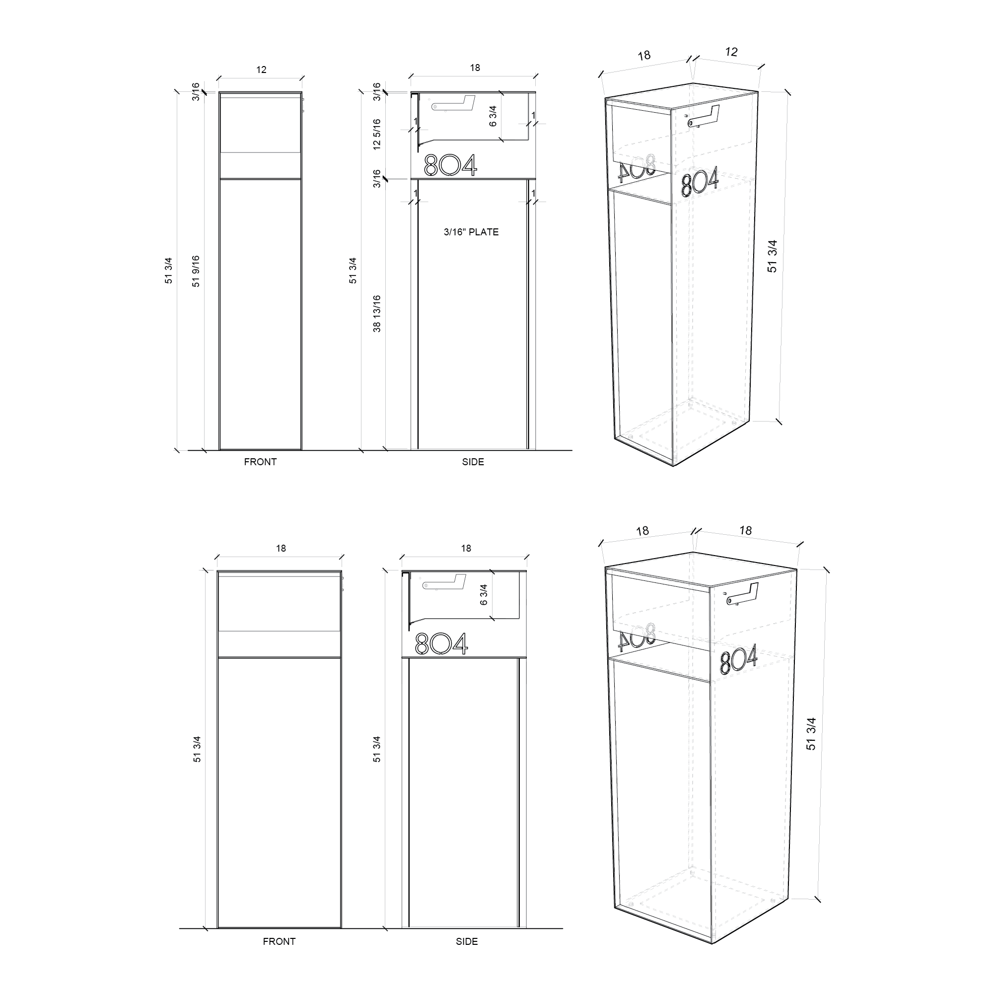 Bold MFG & Supply Mailbox Overland Mailbox - Steel & Ipe Wood