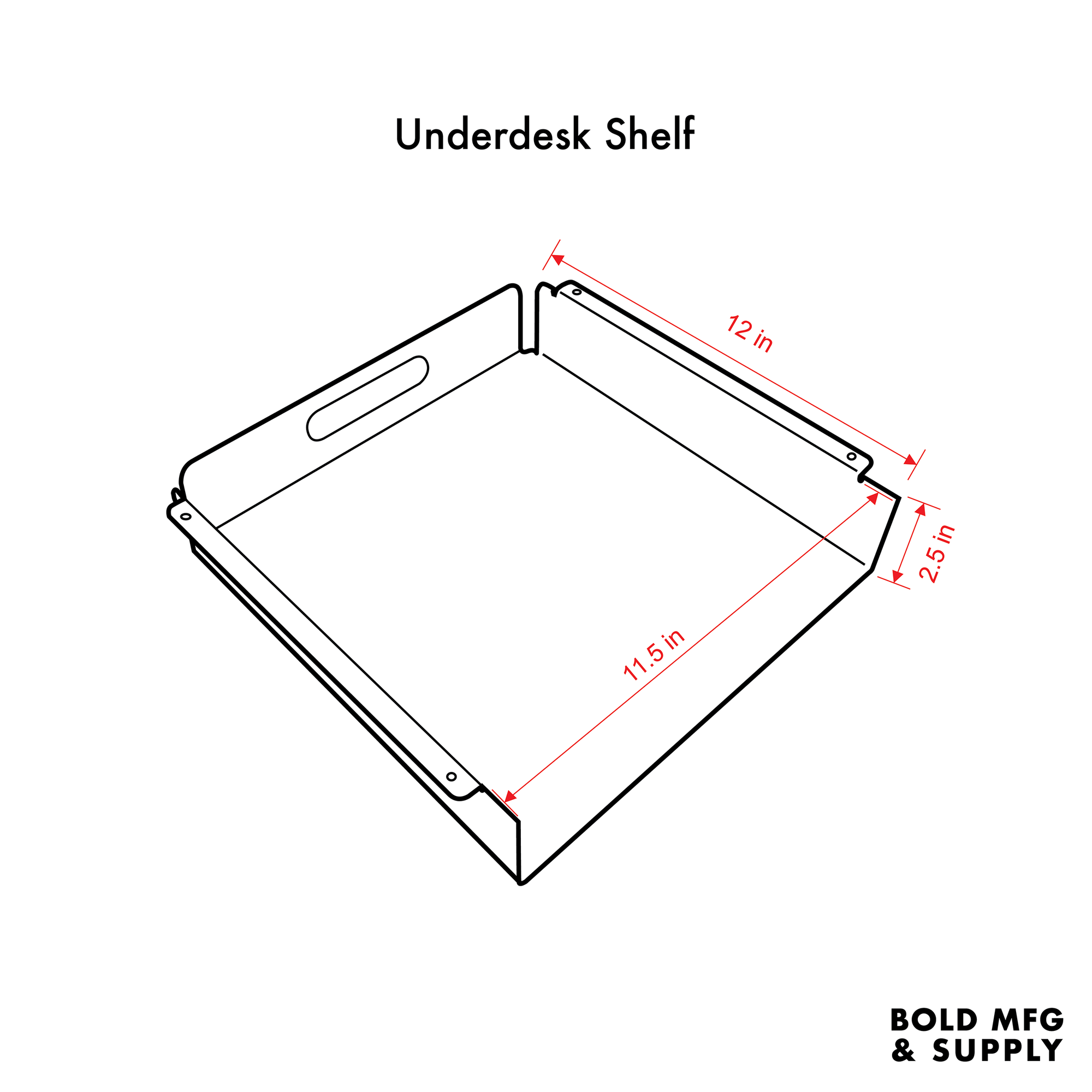 Bold MFG & Supply Storage & Organization Under Desk Storage Shelf