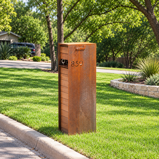Overland Mailbox - Steel & Ipe Wood
