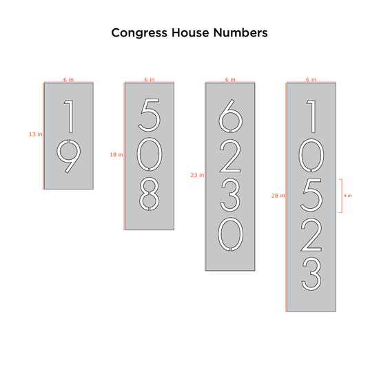 Bold MFG & Supply Address Numbers Painted Congress House Numbers - Matte Black
