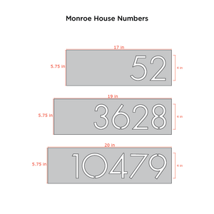 Bold MFG & Supply Address Numbers Painted Monroe House Numbers - Matte Black