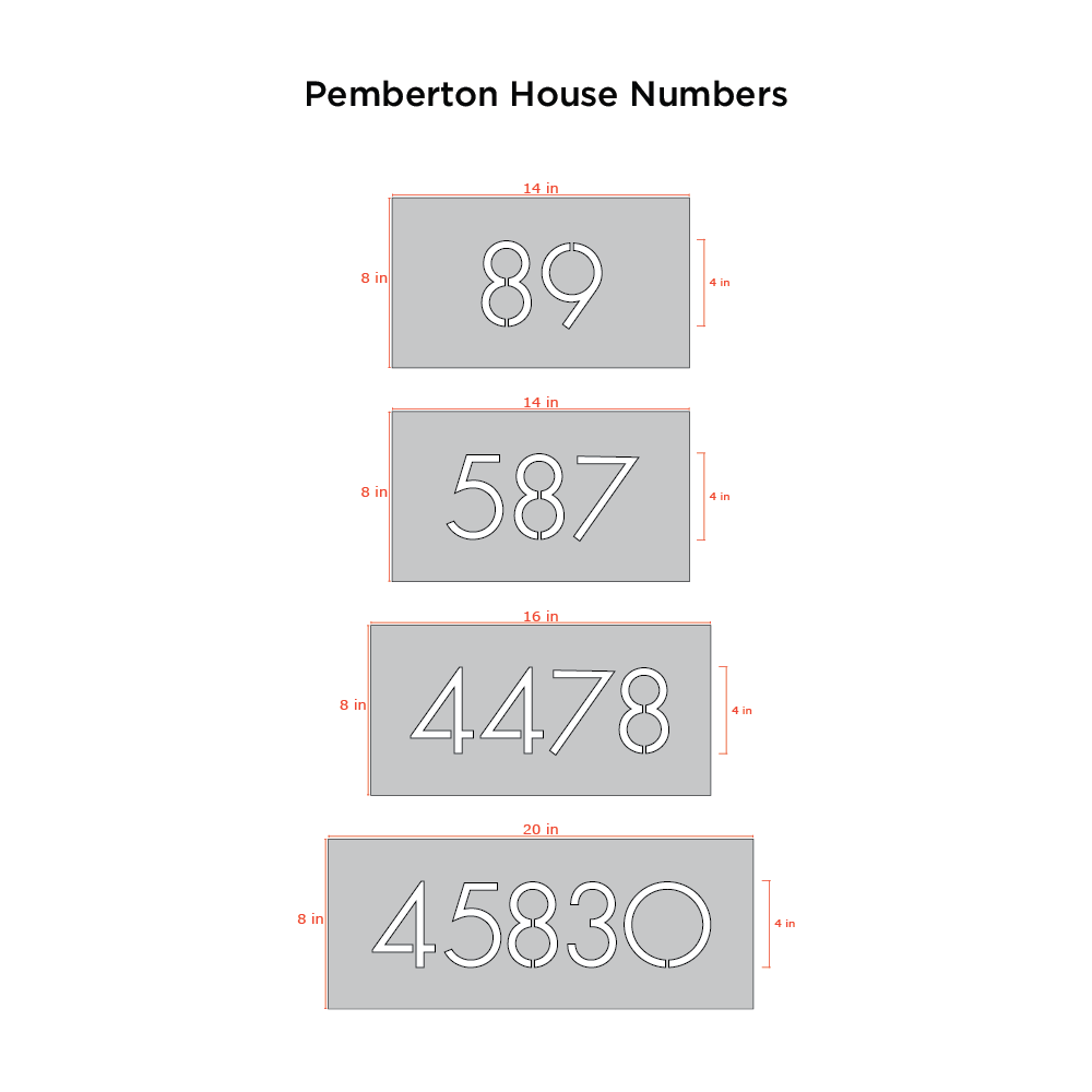 Bold MFG & Supply Address Numbers Painted Pemberton House Numbers - Matte Black