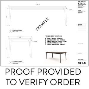 Bold MFG & Supply The Travis Modern Splayed Table Base Frame