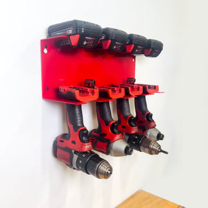 Bold MFG & Supply Tool Organization Milwaukee M18 Drill and Battery Shelf w 4 or 6 Slots - Cordless Drill Organizer,