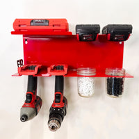 Bold MFG & Supply Tool Organization Milwaukee M18 Drill and Battery Shelf w Mason Jars,