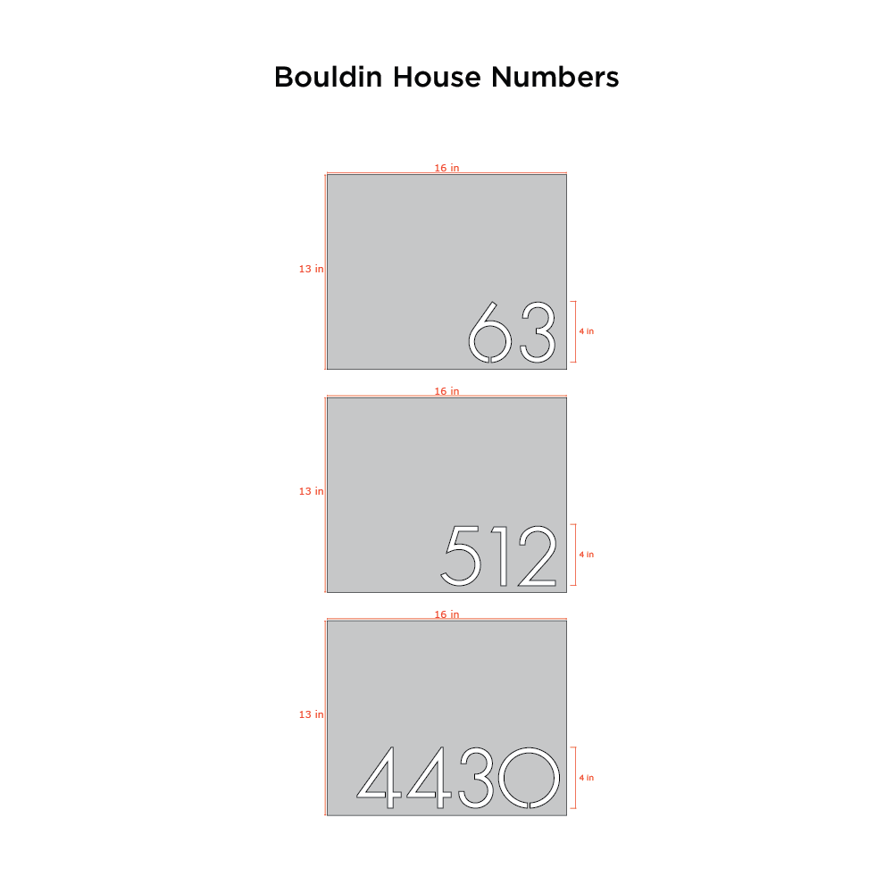 Bold MFG & Supply Address Numbers Bouldin House Numbers