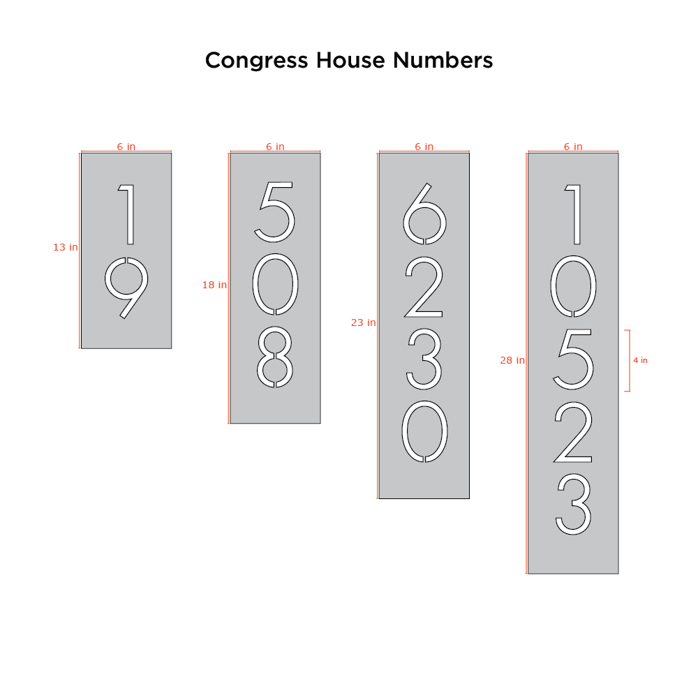 Bold MFG & Supply Address Numbers Congress House Numbers