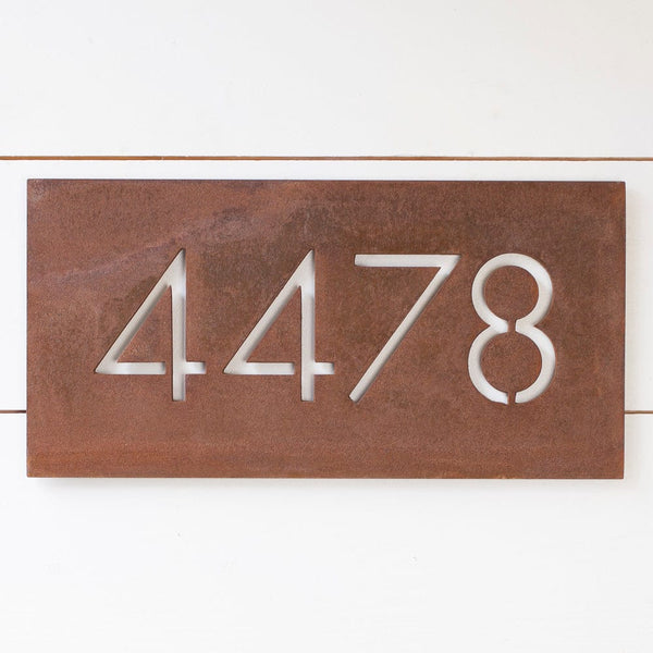 Pemberton House Numbers Raw Steel Bold MFG & Supply
