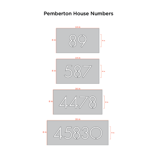 Bold MFG & Supply Address Numbers Pemberton House Numbers