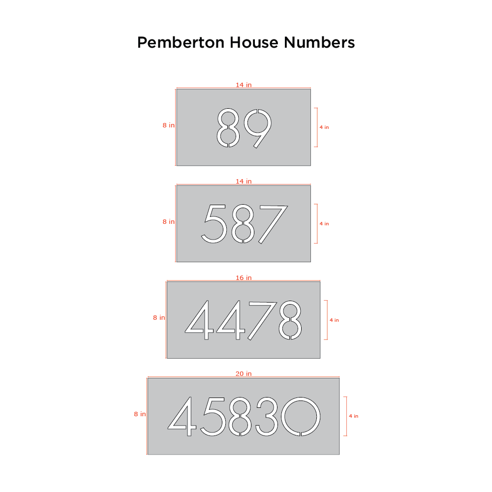 Bold MFG & Supply Address Numbers Pemberton House Numbers