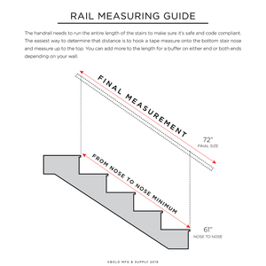 Bold MFG & Supply Handrail Modern Handrail 5’-7' foot (3 brackets)