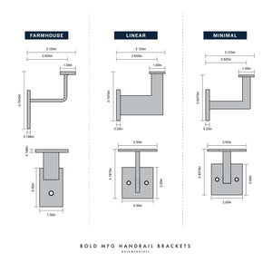 Bold MFG & Supply Handrail Square Handrail 9'-10' foot (4 brackets)