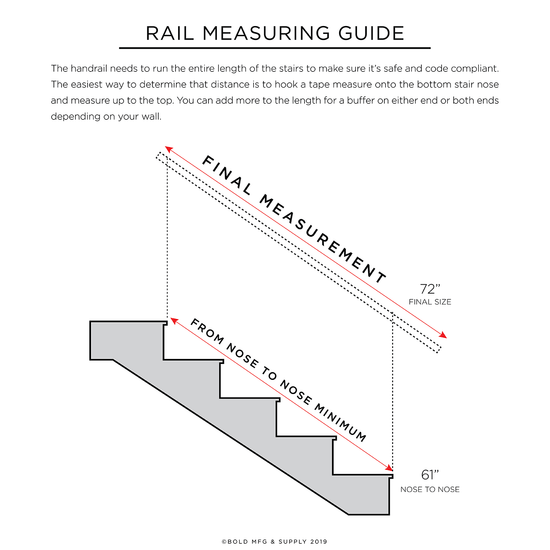 Bold MFG & Supply Handrail Square Handrail 9'-10' foot (4 brackets)