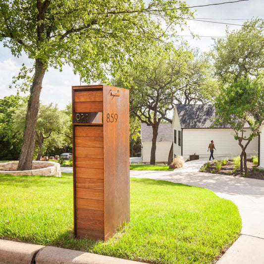 Bold MFG & Supply Mailbox Overland Mailbox - Steel & Ipe Wood