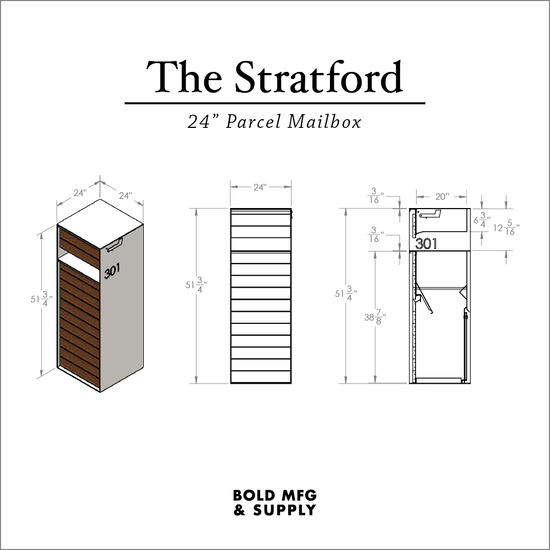 Bold MFG & Supply Mailbox The Stratford Parcel Mailbox All Steel