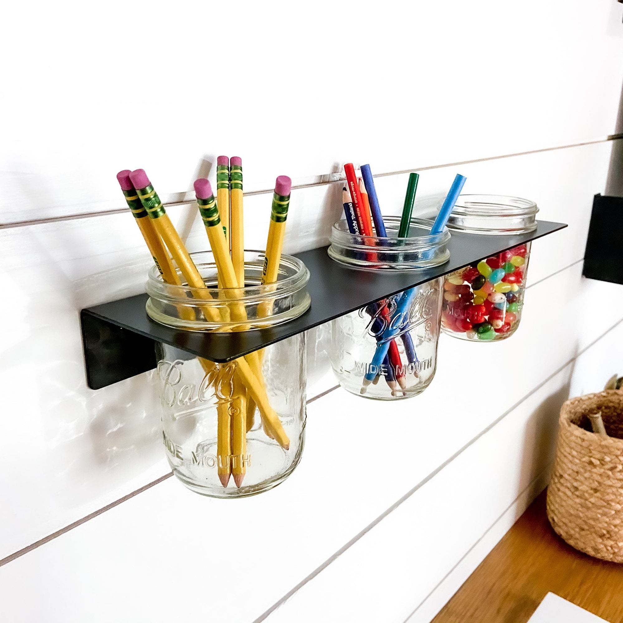 Mason jar shelf best sale